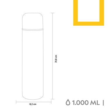 TERMO BALA METALICO NEGRO 1000ML NATIONAL GEOGRAPHIC - 4