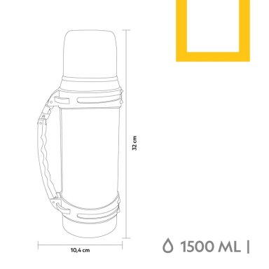 TERMO METALICO GRIS 1500ML NATIONAL GEOGRAPHIC - 5