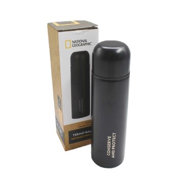 TERMO BALA METALICO NEGRO 500ML NATIONAL GEOGRAPHIC - 1