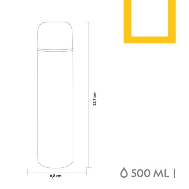 TERMO BALA METALICO NEGRO 500ML NATIONAL GEOGRAPHIC - 7