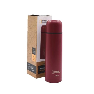TERMO BALA METALICO ROJO 500ML NATIONAL GEOGRAPHIC - 1