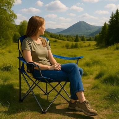 SILLA PLEGABLE CAMPING ACOLCHADA DENVER AZUL NAT GEO - 7