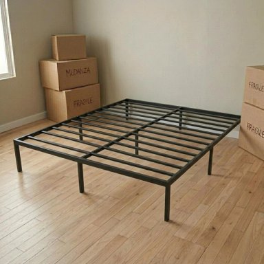 BASE DE CAMA METAL QUEEN 2,5 PLAZA 200X150X36 NEGRO AIRHOUSE - 6