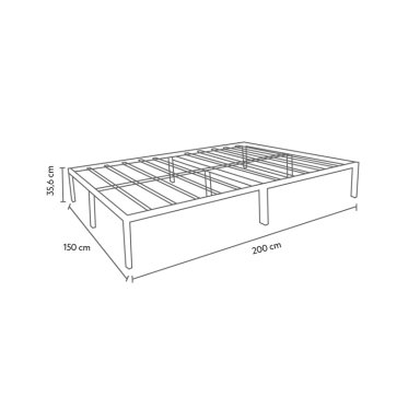 BASE DE CAMA METALICA QUEEN 200X150X36 GRIS AIRHOUSE - 2