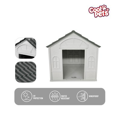 CASA PARA PERRO PEQUEÑA COOL PETS 76X65X63CM TECHO GRIS - 6