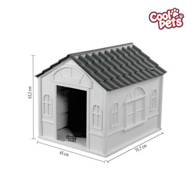 CASA PARA PERRO PEQUEÑA COOL PETS 76X65X63CM TECHO GRIS - 7