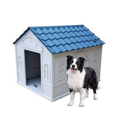 CASA PARA PERRO GRANDE COOL PETS 98X84X82CM TECHO AZUL - 1