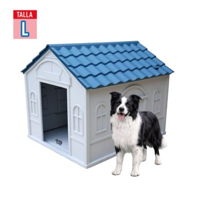 CASA PARA PERRO GRANDE COOL PETS 98X84X82CM TECHO AZUL - 3