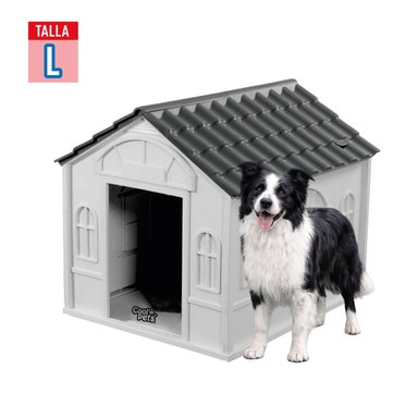 CASA PARA PERRO GRANDE COOL PETS 98X84X82CM TECHO GRIS - 3