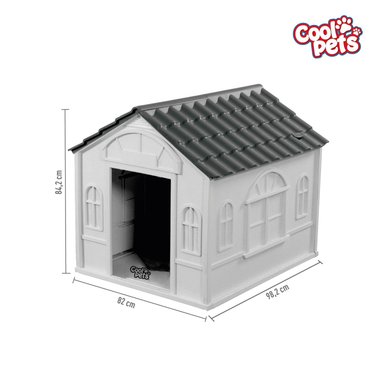 CASA PARA PERRO GRANDE COOL PETS 98X84X82CM TECHO GRIS - 7