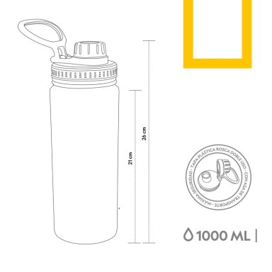 BOTELLA METALICA TE RMICA INSULADA 1LT GRIS NAT GEO - 6