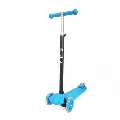 SCOOTER MONOPATIN 3 RUEDAS LUCES BARRA AJUSTABLE 86CM AZUL BEX - 1