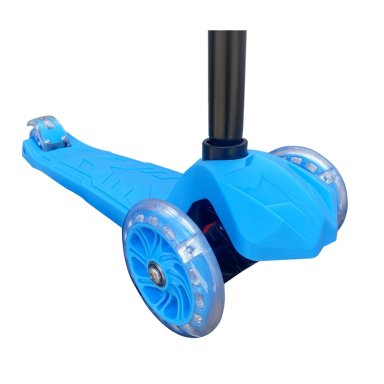 SCOOTER MONOPATIN 3 RUEDAS LUCES BARRA AJUSTABLE 86CM AZUL BEX - 3