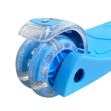 SCOOTER MONOPATIN 3 RUEDAS LUCES BARRA AJUSTABLE 86CM AZUL BEX - 4