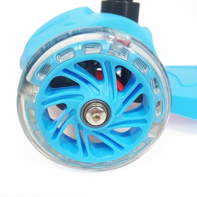 SCOOTER MONOPATIN 3 RUEDAS LUCES BARRA AJUSTABLE 86CM AZUL BEX - 5