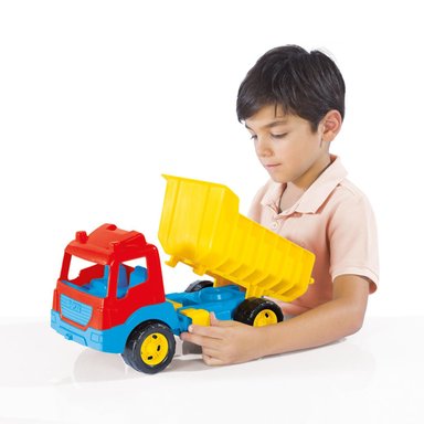 CAMION TOLVA JUGUETE ROJO AMARILLO 38CM DOLU - 2