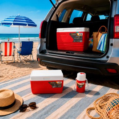 COMBO SET COOLER 3 PIEZAS 34L + 4.5L + 1L ROJO NORTHPAK - 2