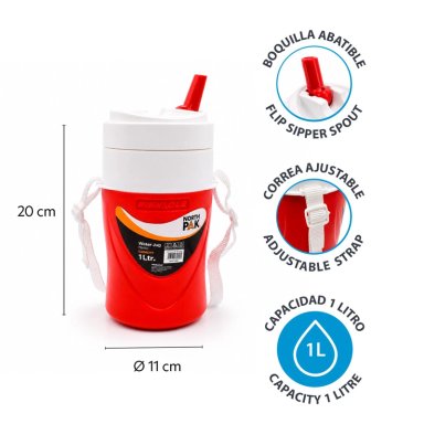 COMBO SET COOLER 3 PIEZAS 34L + 4.5L + 1L ROJO NORTHPAK - 4
