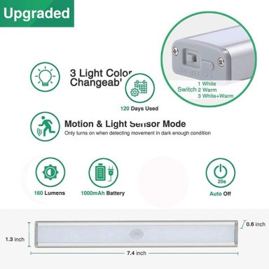 LUZ LED RECARGABLE CON SENSOR DE MOVIMIENTO ILUMINACION INTELIGENTE - 3