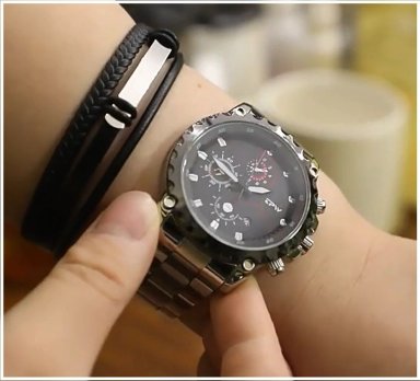 RELOJ DE LUJO PERSONALIZADO PARA HOMBRES CON PULSERA METALICA Y CUERO - 2