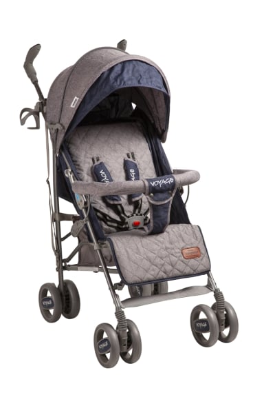 COCHE VOYAGE PARAGUA CON CUBRE PIE GREY BLUE - 1