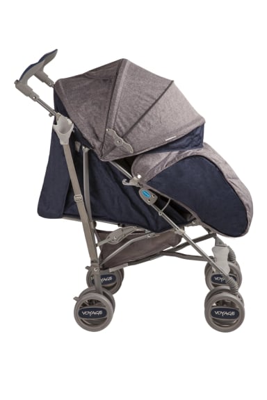 COCHE VOYAGE PARAGUA CON CUBRE PIE GREY BLUE - 2