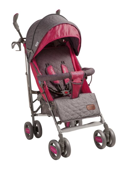 COCHE VOYAGE PARAGUA CON CUBRE PIE GREY FUCSIA - 1