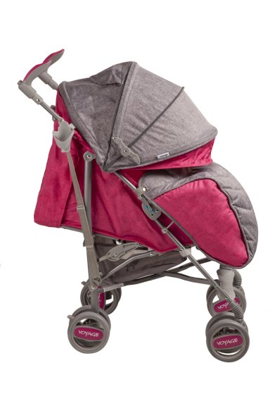 COCHE VOYAGE PARAGUA CON CUBRE PIE GREY FUCSIA - 3