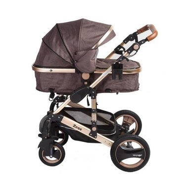 COCHE VOYAGE MOISÉS ZEUS CON SILLA NIDO BROWN CAFE - 4