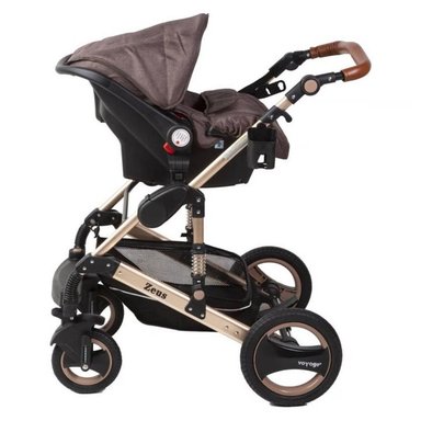 COCHE VOYAGE MOISÉS ZEUS CON SILLA NIDO BROWN CAFE - 5