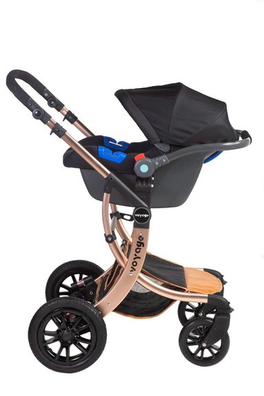 COCHE VOYAGE MOISE CON SILLA NIDO GENOVA BLACK NEGRO - 2