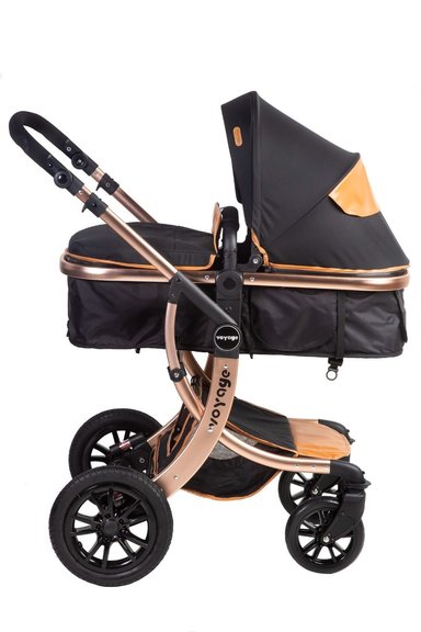 COCHE VOYAGE MOISE CON SILLA NIDO GENOVA BLACK NEGRO - 3