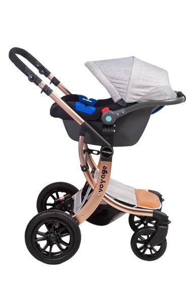 COCHE VOYAGE MOISE CON SILLA NIDO GENOVA BLACK GRIS - 2
