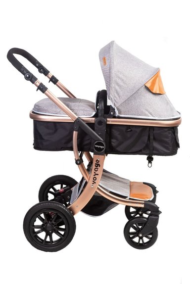 COCHE VOYAGE MOISE CON SILLA NIDO GENOVA BLACK GRIS - 3
