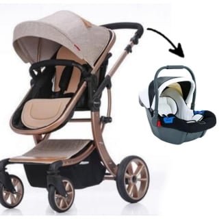 COCHE VOYAGE MOISE CON SILLA NIDO GENOVA CAFÉ CAFE - 1