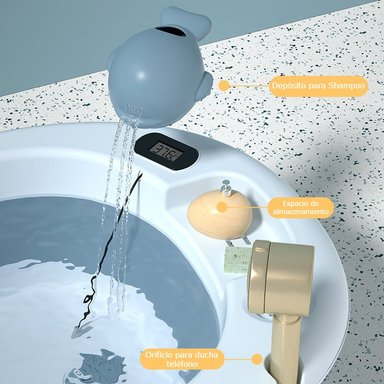 BAÑERA VOYAGE VOAYGE VG-003 CON COJIN Y TERMOMETRO BLUE AZUL - 4
