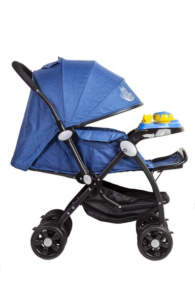 COCHE CUNA BEBESTAR CON CAMBIO MANILLAR CON JUGUETE MUSICAL AZUL - 2