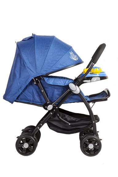 COCHE CUNA BEBESTAR CON CAMBIO MANILLAR CON JUGUETE MUSICAL AZUL - 3