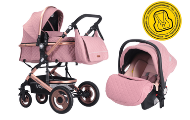COCHE CUNA VOYAGE CON SILLA AUTO NAPOLES PINK ROSADO - 2