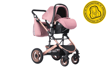 COCHE CUNA VOYAGE CON SILLA AUTO NAPOLES PINK ROSADO - 5