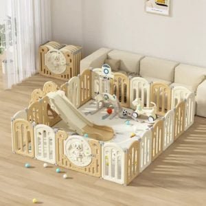 CORRAL BEAR KAKI + CENTRO DE JUEGOS 193X234CM - 1