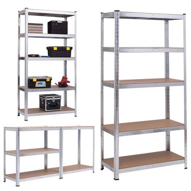 ESTANTE METALBREIN MB1809040G METÁLICO 5 REPISAS GALVANIZADO 186 X 90 X 40 CM - 2