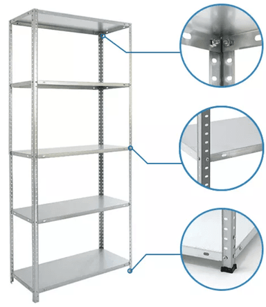 ESTANTE METALBREIN MB1657530 METÁLICO 5 REPISAS GALVANIZADO 165 X 75 X 30 CM - 3