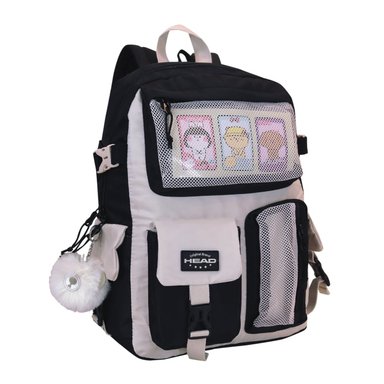 MOCHILA MUJER FUSION BLOCK NEGRO BLANCO HEAD - 1