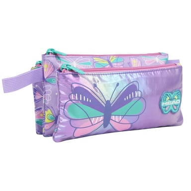 ESTUCHE INFANTIL TRIPLE CELERIO MARIPOSA LILA HEAD - 1