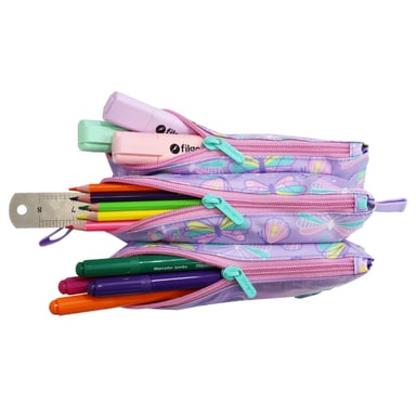 ESTUCHE INFANTIL TRIPLE CELERIO MARIPOSA LILA HEAD - 4