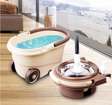 MOPA CRUSEC TRAPEADOR GIRATORIA 360 CETRIFUGADORA ACERO REMOVIBLE CAFE - 2