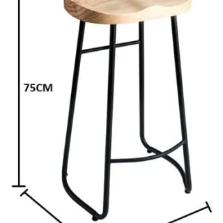 SILLA DE BAR 65 CM TABURETE BARRA ASIENTO MADERA MOSTRADOR - 1