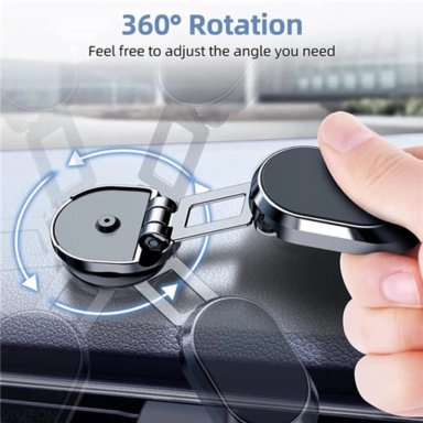 SOPORTE PORTA CELULAR MAGNÉTICO 360° AUTO UNIVERSAL PLEGABLE - 2