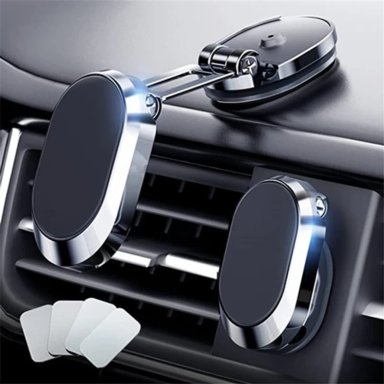 SOPORTE PORTA CELULAR MAGNÉTICO 360° AUTO UNIVERSAL PLEGABLE - 3